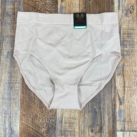 Wacoal Women's Large Rose Dust Beige Nylon Polyamide Spandex B-Smooth Full Brief - Picture 1 of 11